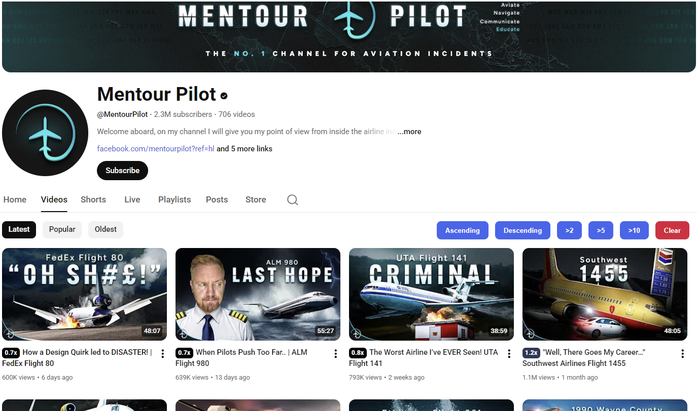 Mentour Pilot English Channel - Aviation Education YouTube
